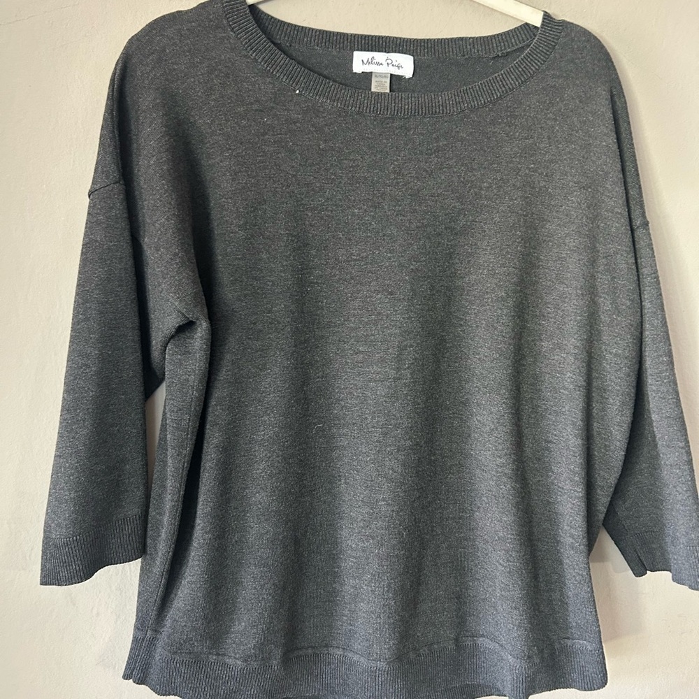 Melissa Paige Charcoal Knit Top